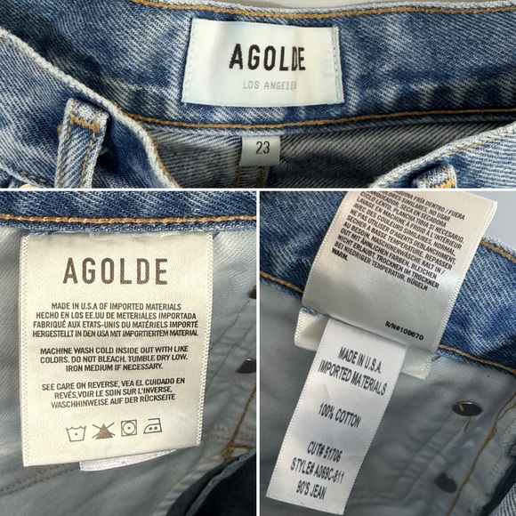 AGOLDE 90s High Rise Loose Fit Jeans Fall Out Wash
Distressed Denim 23 A069C-811 - Picture 11 of 16